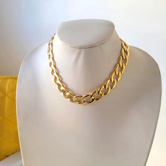 Vintage Napier Necklace • Goldtone • Chainlink • Choker • New w/ Tags - Picture 2 of 5